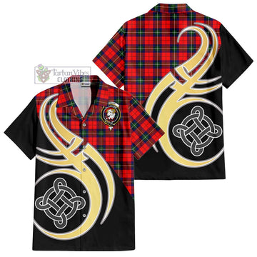 Ruthven Tartan Hawaiian Shirt with Family Crest and Celtic Symbol Style - Tartan Vibes Clothing