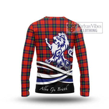 Ruthven Tartan Long Sleeve T-Shirt with Alba Gu Brath Regal Lion Emblem - Tartan Vibes Clothing