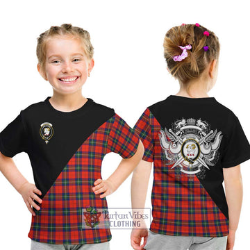 Ruthven Tartan Kid T-Shirt with Family Crest and Military Logo Style - Tartan Vibes Clothing