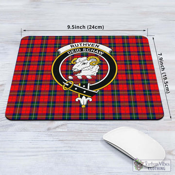 Ruthven Modern Tartan Mouse Pad with Family Crest