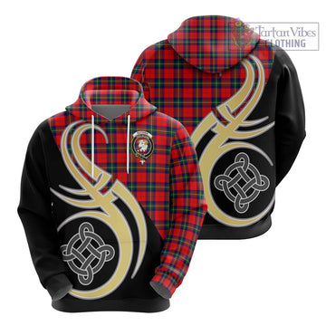 Ruthven Tartan Hoodie with Family Crest and Celtic Symbol Style - Tartan Vibes Clothing
