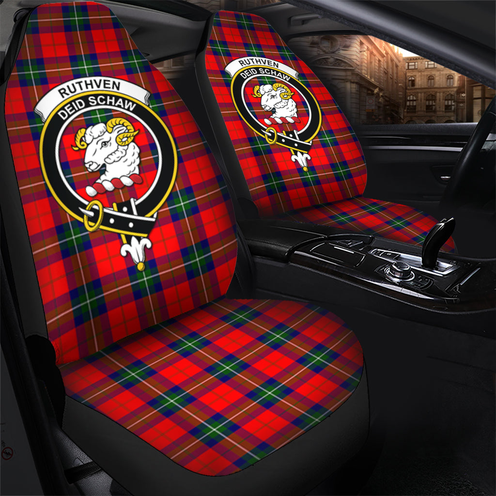 Ruthven Tartan Car Seat Cover with Family Crest - Tartan Vibes Clothing