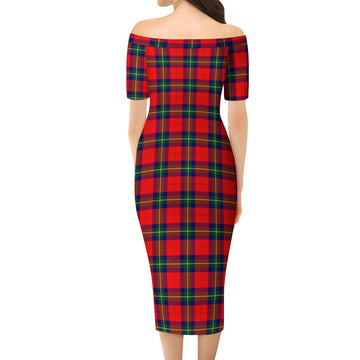 Ruthven Tartan Off Shoulder Lady Dress - Tartan Vibes Clothing