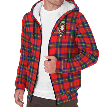 Ruthven Tartan Sherpa Hoodie with Family Crest - Tartan Vibes Clothing