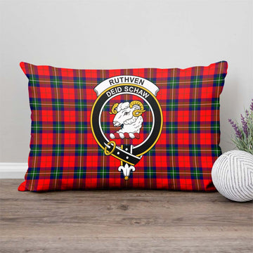 Ruthven Tartan Pillow Cover with Family Crest - Tartan Vibes Clothing