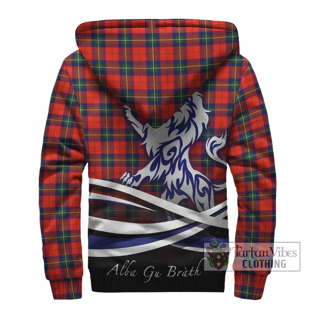 Ruthven Tartan Sherpa Hoodie with Alba Gu Brath Regal Lion Emblem - Tartan Vibes Clothing