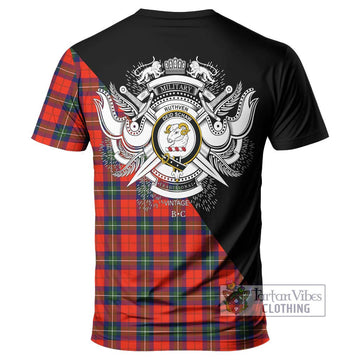 Ruthven Tartan T-Shirt with Family Crest and Military Logo Style