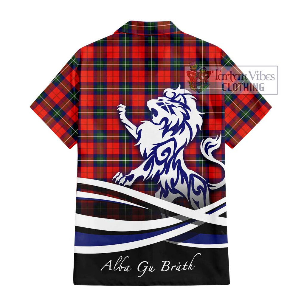 Ruthven Tartan Hawaiian Shirt with Alba Gu Brath Regal Lion Emblem - Tartan Vibes Clothing