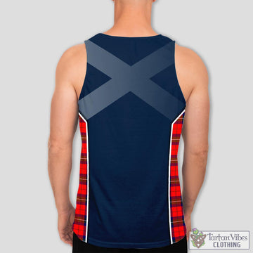 Ruthven Modern Tartan Men's Tanks Top with Family Crest and Scottish Thistle Vibes Sport Style