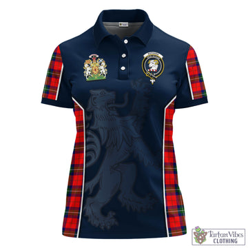 Ruthven Modern Tartan Women's Polo Shirt with Family Crest and Lion Rampant Vibes Sport Style
