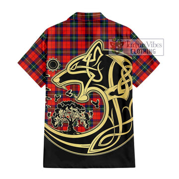 Ruthven Tartan Hawaiian Shirt with Family Crest Celtic Wolf Style - Tartan Vibes Clothing