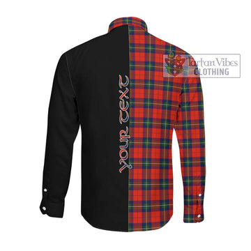 Ruthven Tartan Long Sleeve Button Shirt with Family Crest and Half Of Me Style Men's Shirt - Tartanvibesclothing Shop