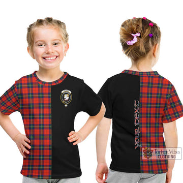 Ruthven Tartan Kid T-Shirt with Family Crest and Half Of Me Style - Tartan Vibes Clothing