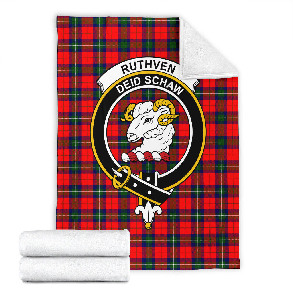 Ruthven Tartan Blanket with Family Crest - Tartan Vibes Clothing