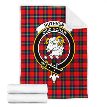 Ruthven Tartan Blanket with Family Crest - Tartan Vibes Clothing