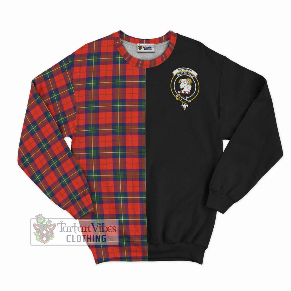 Ruthven Tartan Sweatshirt with Family Crest and Half Of Me Style - Tartan Vibes Clothing