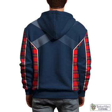 Ruthven Modern Tartan Hoodie with Family Crest and Scottish Thistle Vibes Sport Style