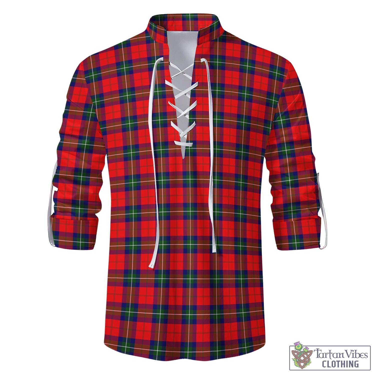 Ruthven Tartan Men's Scottish Traditional Jacobite Ghillie Kilt Shirt - Tartan Vibes Clothing
