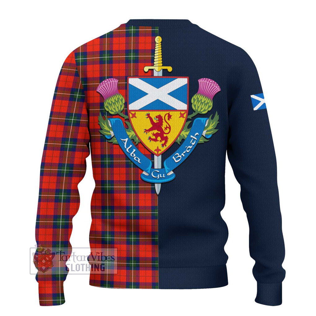 Ruthven Tartan Ugly Sweater Alba with Scottish Lion Royal Arm Half Style - Tartan Vibes Clothing