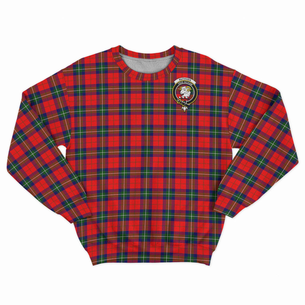 Ruthven Tartan Sweatshirt with Family Crest - Tartan Vibes Clothing