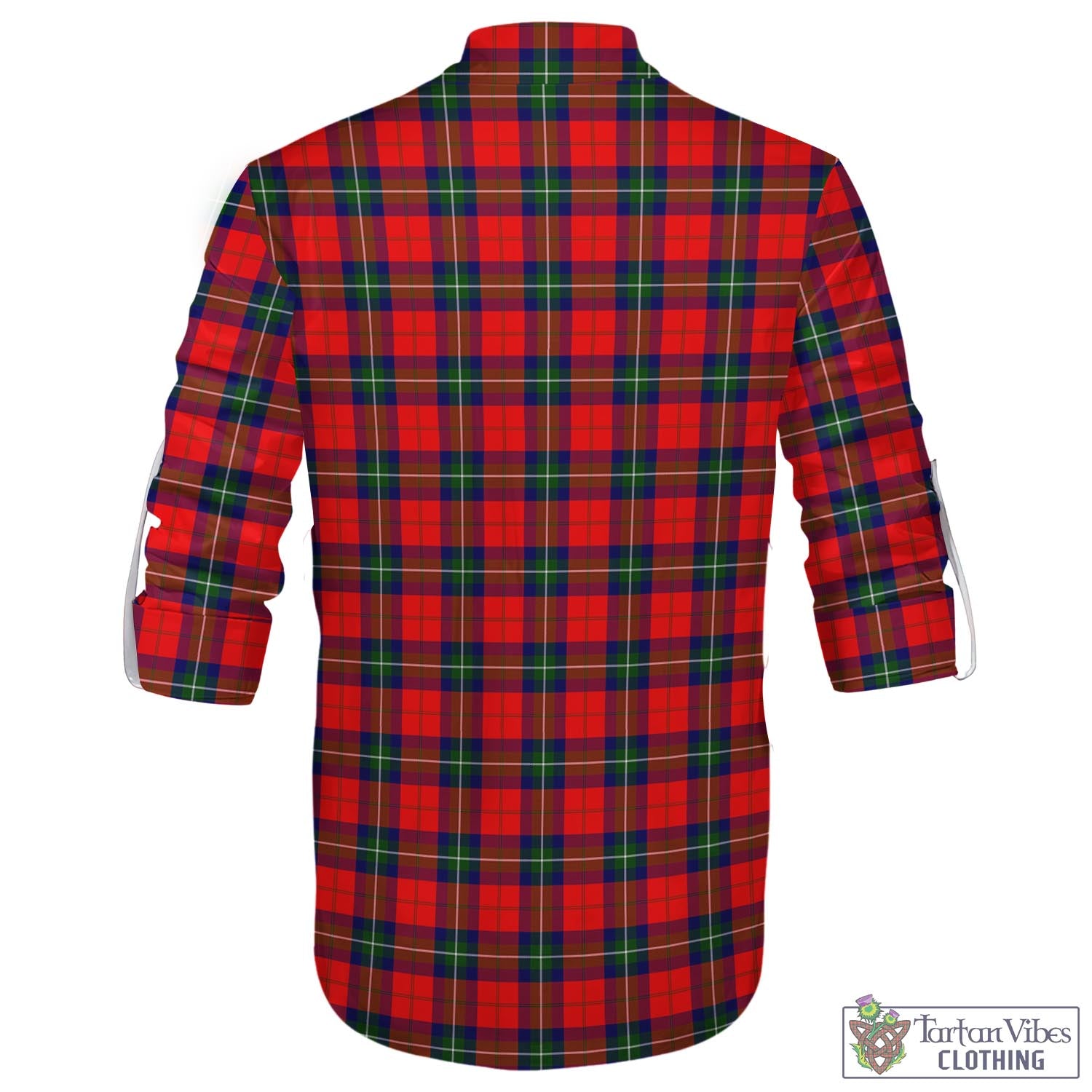 Tartan Vibes Clothing Ruthven Modern Tartan Men's Scottish Traditional Jacobite Ghillie Kilt Shirt