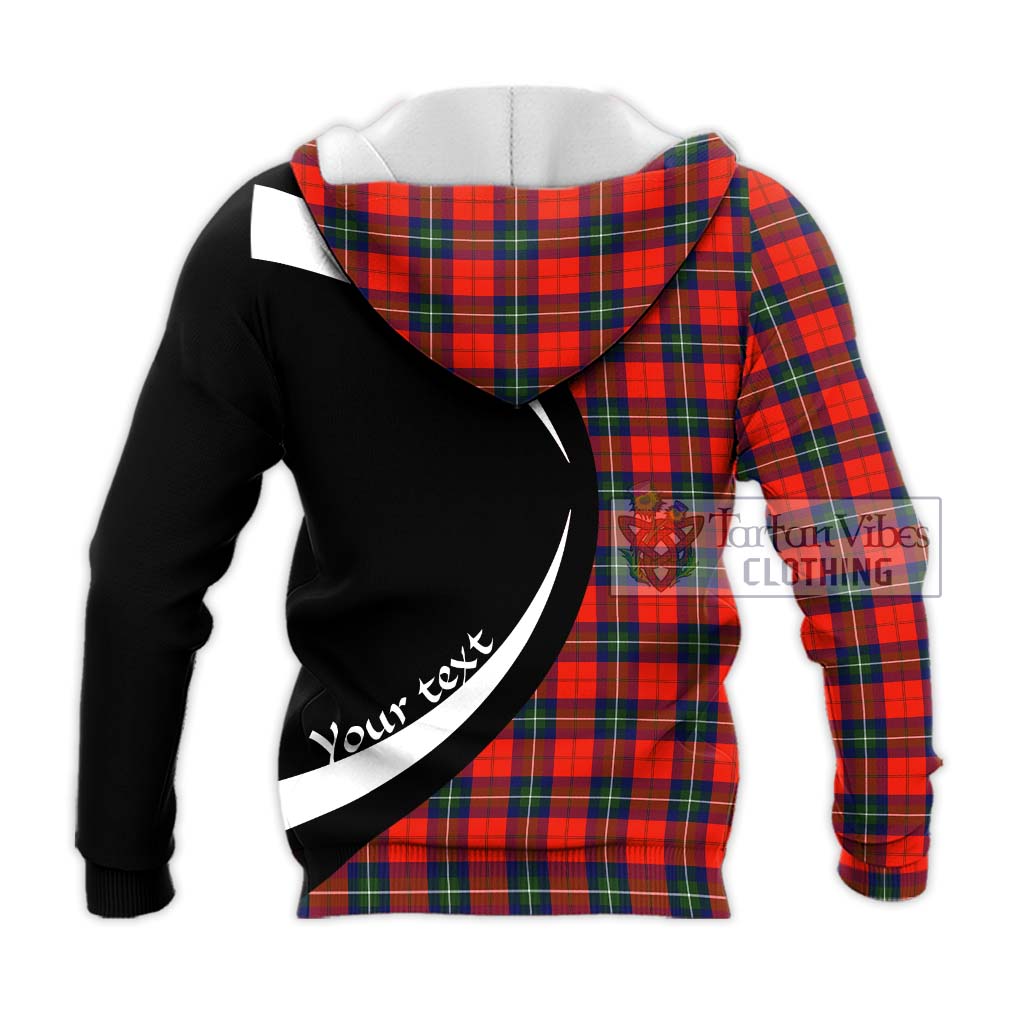 Ruthven Tartan Knitted Hoodie with Family Crest Circle Style - Tartan Vibes Clothing