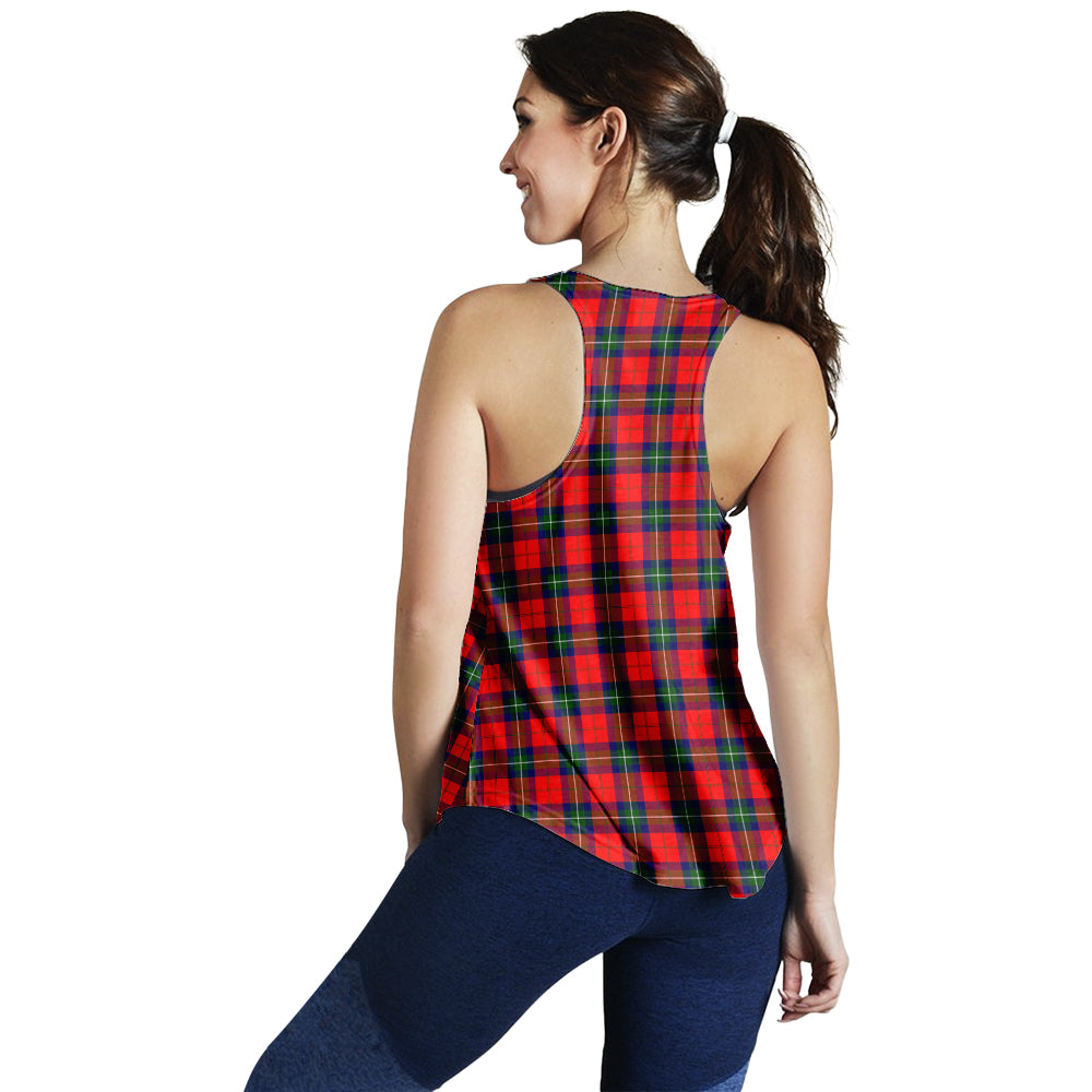 Ruthven Tartan Women Racerback Tanks with Family Crest - Tartan Vibes Clothing