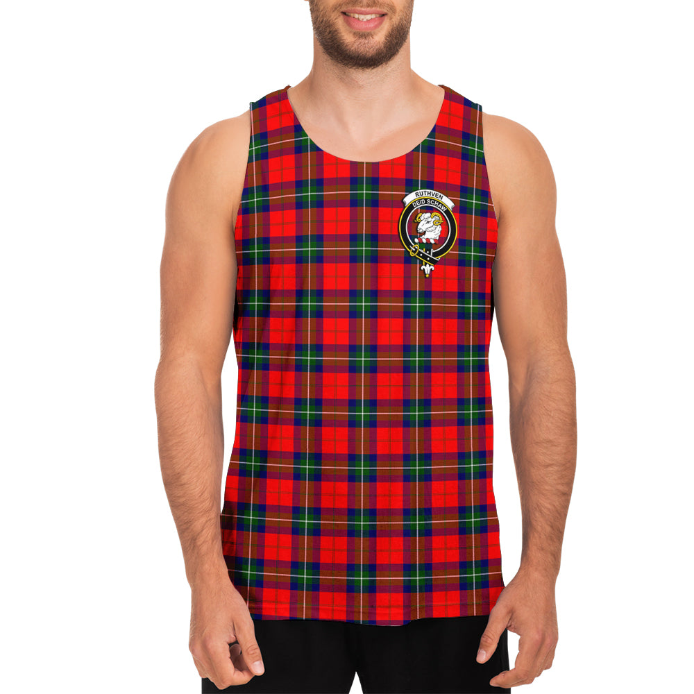 Ruthven Tartan Mens Tank Top with Family Crest - Tartan Vibes Clothing