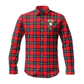 Ruthven Tartan Long Sleeve Button Up Shirt with Family Crest Men's Shirt - Tartan Vibes Clothing