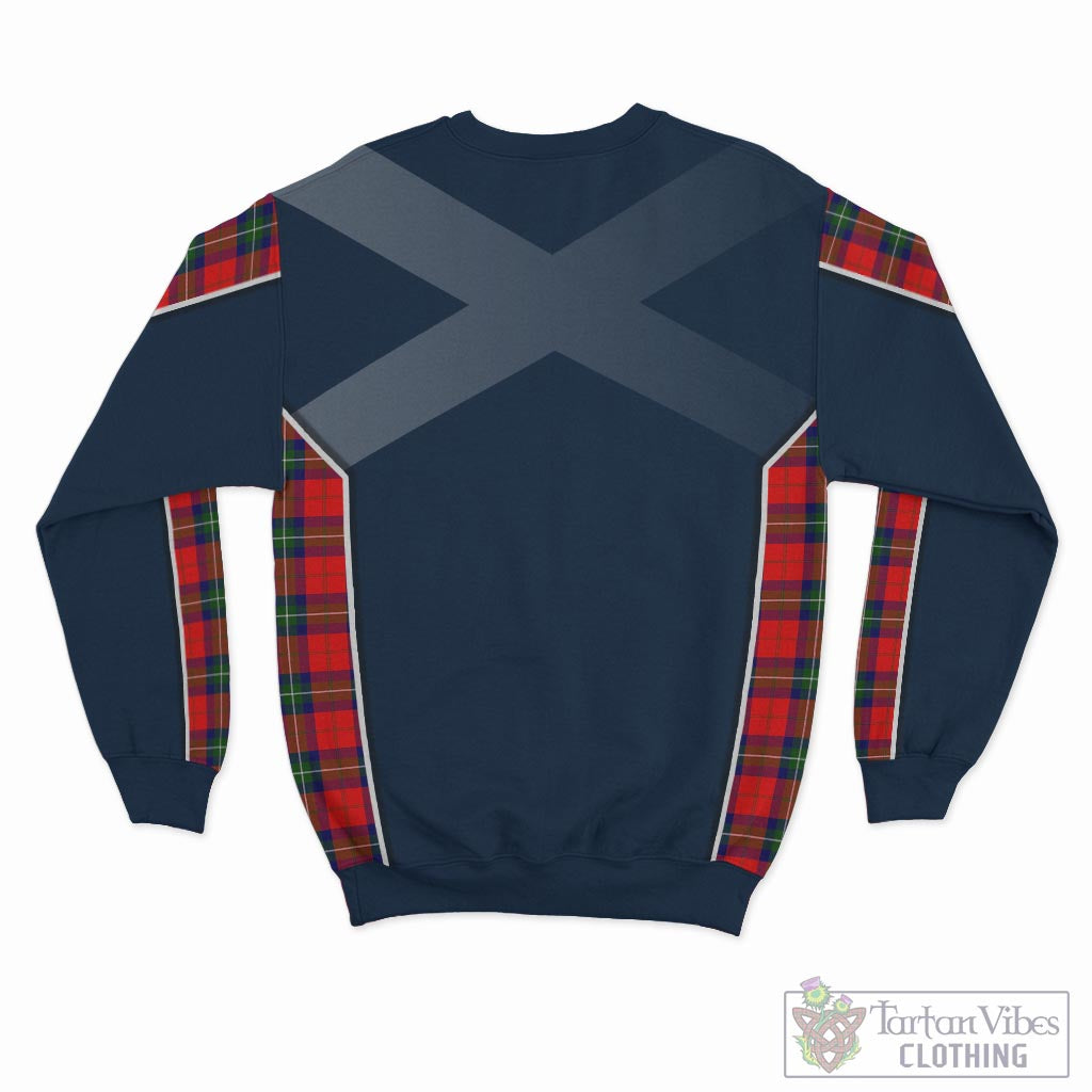 Tartan Vibes Clothing Ruthven Modern Tartan Sweatshirt with Family Crest and Scottish Thistle Vibes Sport Style