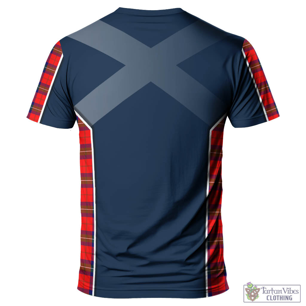 Tartan Vibes Clothing Ruthven Modern Tartan T-Shirt with Family Crest and Lion Rampant Vibes Sport Style