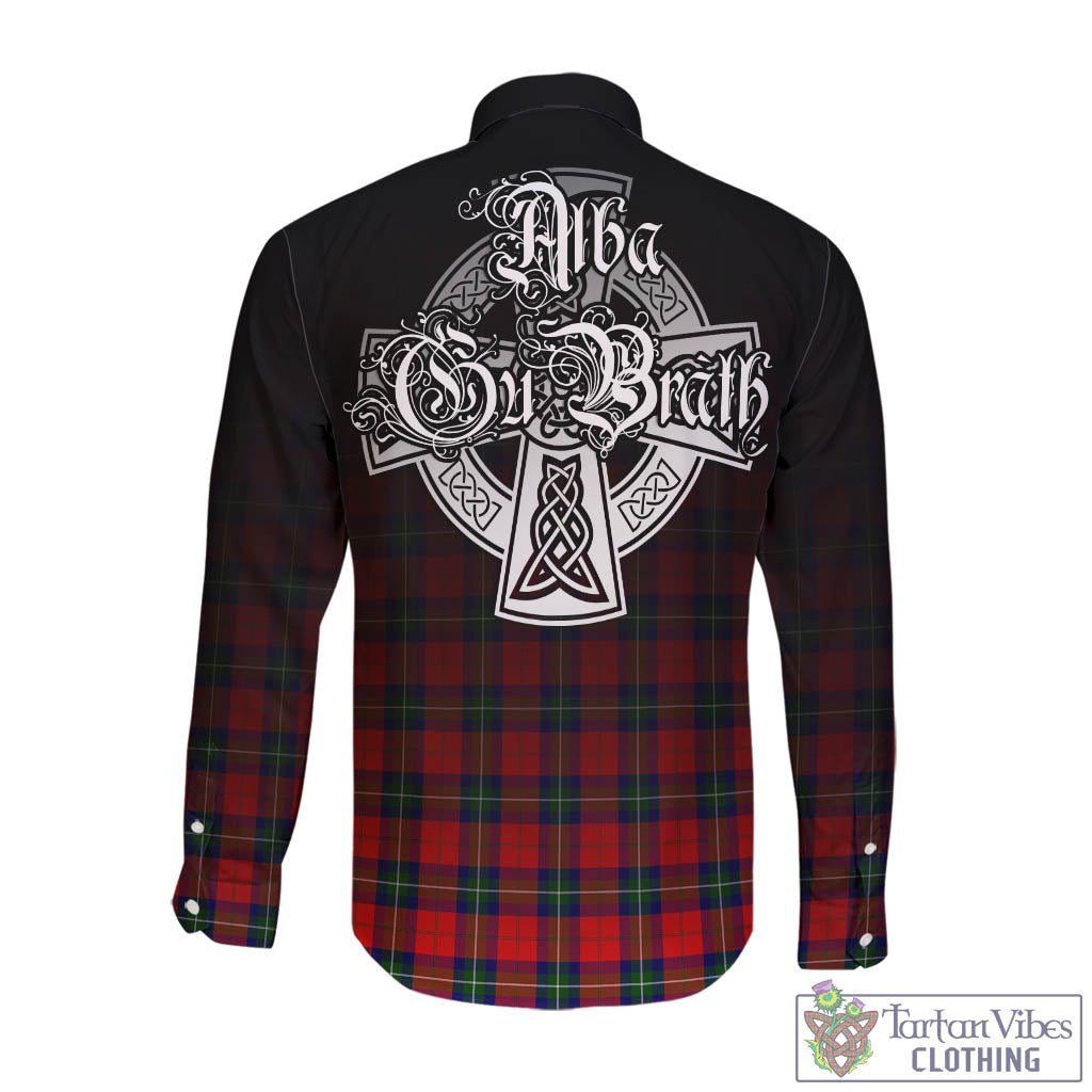 Ruthven Tartan Long Sleeve Button Up Featuring Alba Gu Brath Family Crest Celtic Inspired - Tartan Vibes Clothing