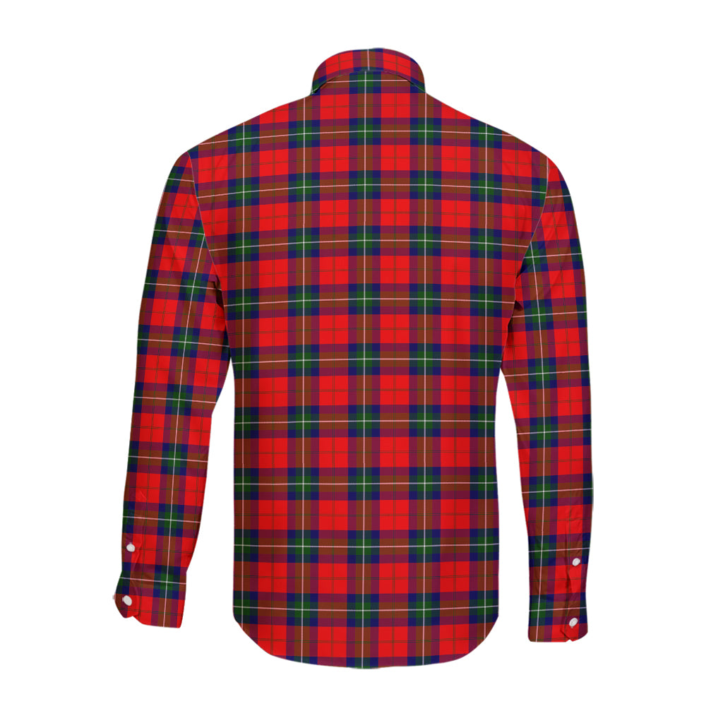Ruthven Tartan Long Sleeve Button Up Shirt with Family Crest - Tartan Vibes Clothing