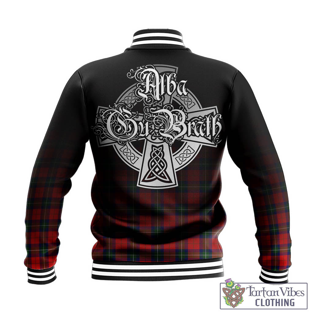 Ruthven Tartan Baseball Jacket Featuring Alba Gu Brath Family Crest Celtic Inspired - Tartan Vibes Clothing