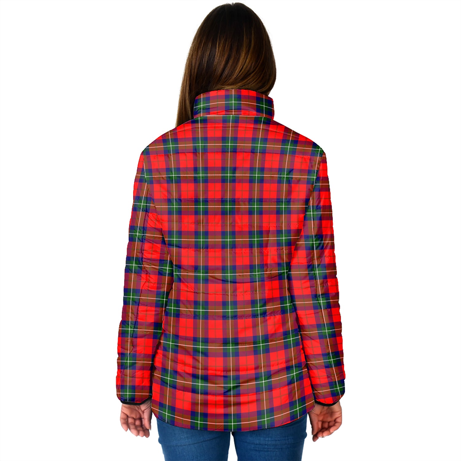 Ruthven Tartan Padded Jacket with Family Crest - Tartan Vibes Clothing