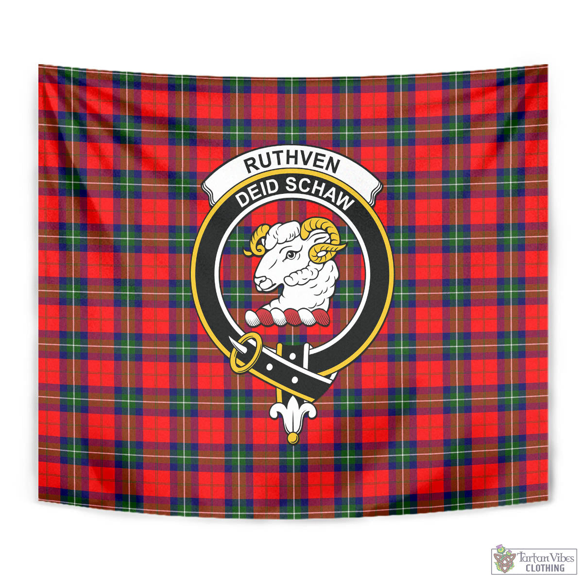 Ruthven Tartan Tapestry Wall Hanging and Home Decor for Room with Family Crest - Tartan Vibes Clothing