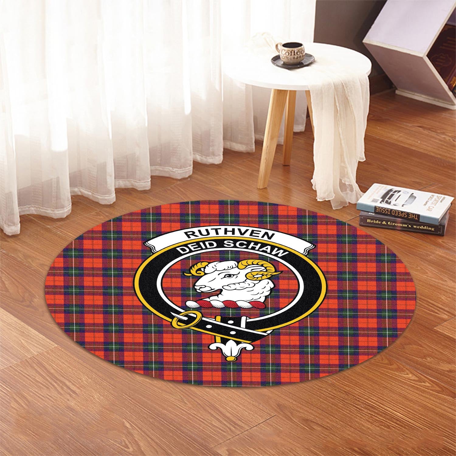 ruthven-modern-tartan-round-rug-with-family-crest