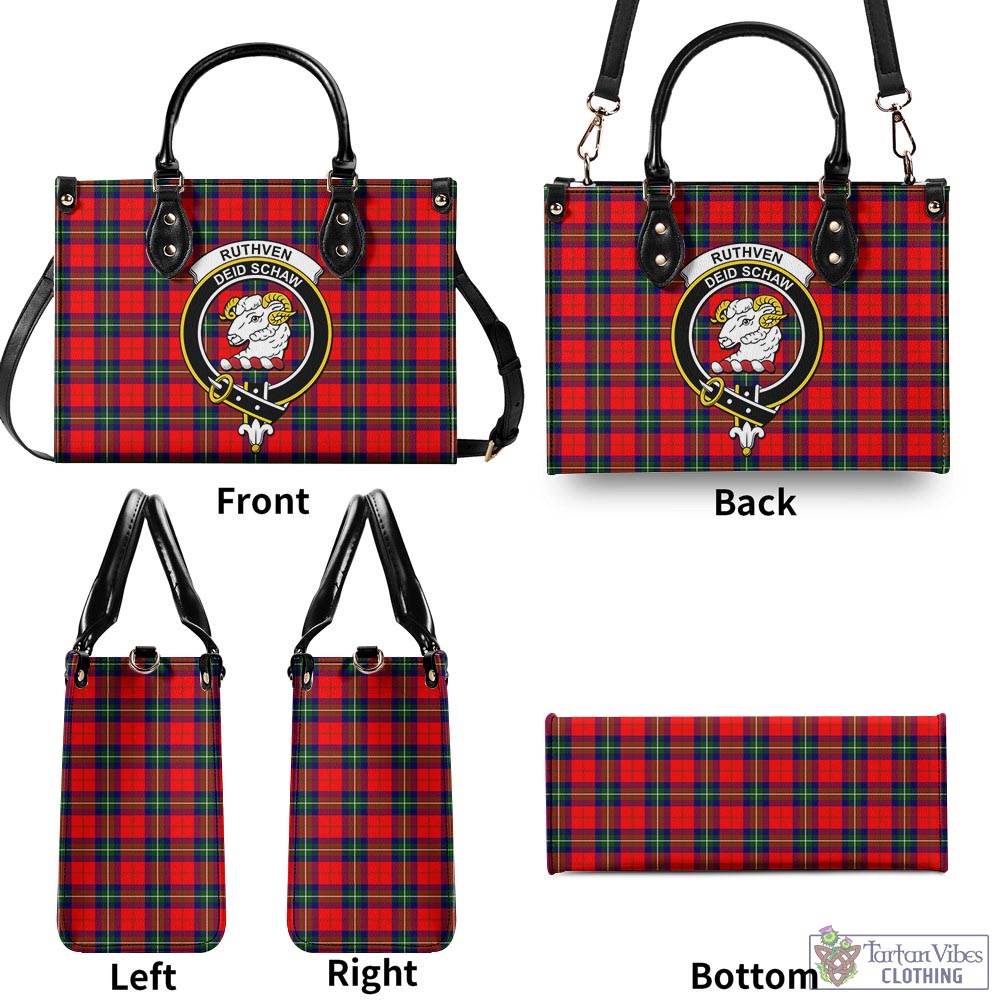 Ruthven Tartan Luxury Leather Handbags with Family Crest - Tartan Vibes Clothing