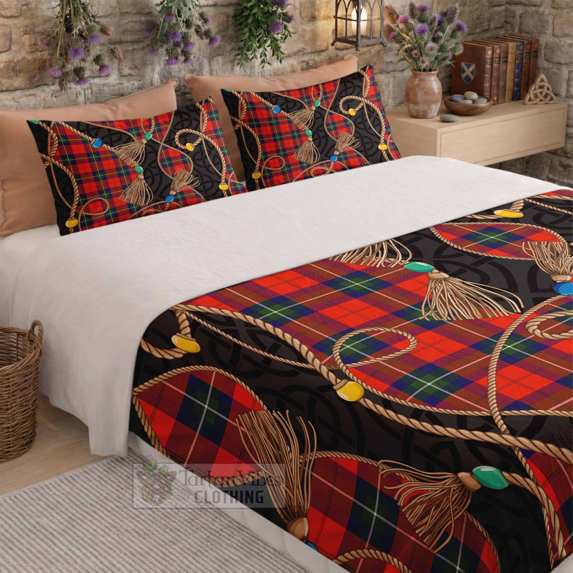 Ruthven Scottish Tartan Twisted Ropes Stylized Bedding Set - Tartan Vibes Clothing