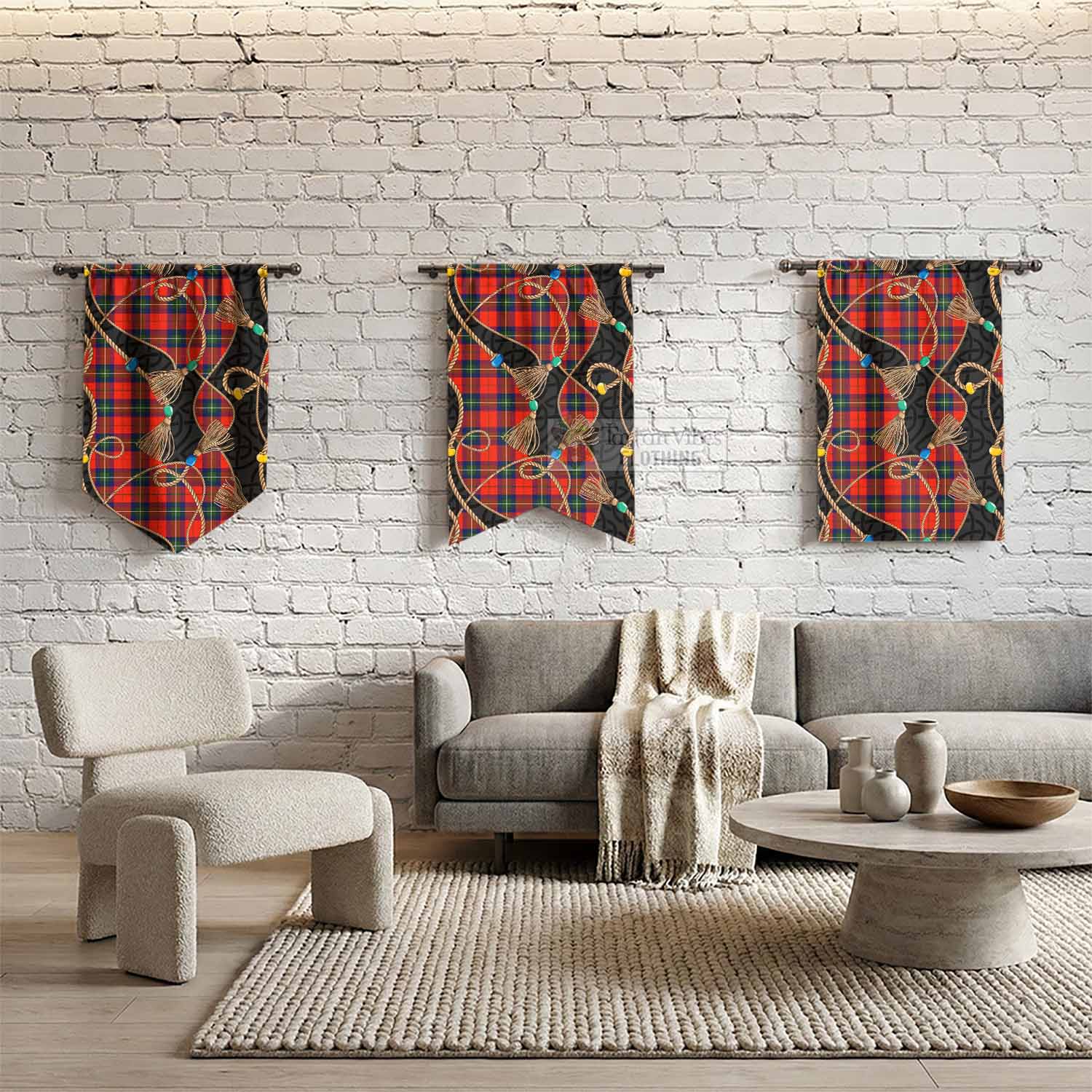 Ruthven Scottish Tartan Twisted Ropes Stylized Gonfalon