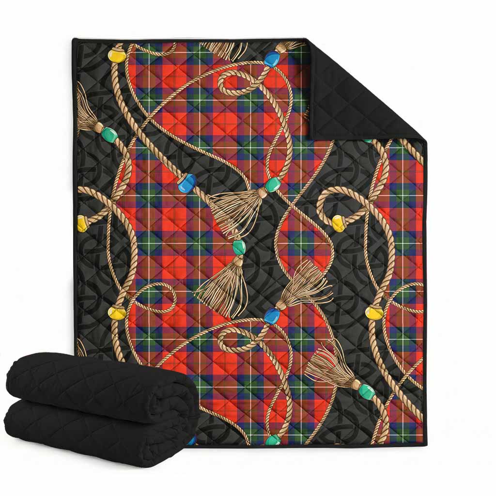 Ruthven Scottish Tartan Twisted Ropes Stylized Premium Quilt Super King Quilt 91" x 110" - Tartan Vibes Clothing
