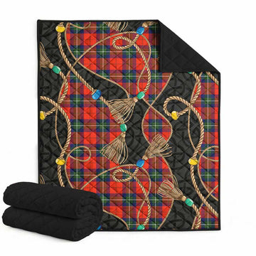 Ruthven Scottish Tartan Twisted Ropes Stylized Premium Quilt Super King Quilt 91" x 110" - Tartan Vibes Clothing