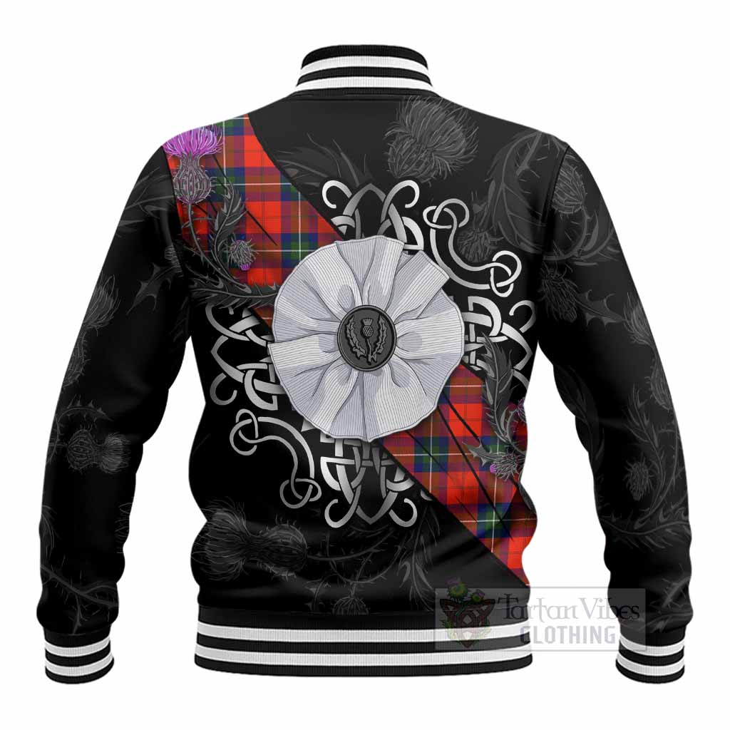 Ruthven Tartan Baseball Jacket Jacobite White Rose - Tartan Vibes Clothing