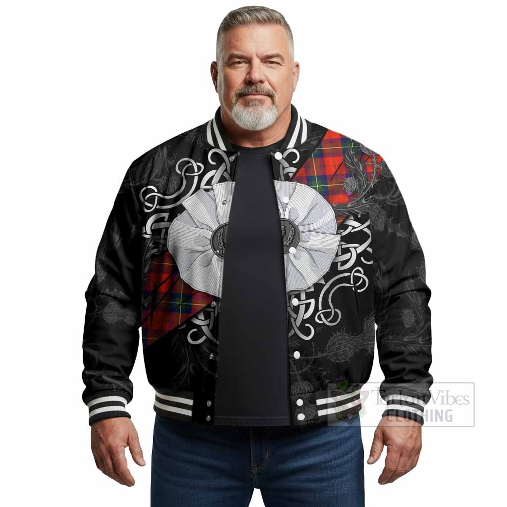 Ruthven Tartan Baseball Jacket Jacobite White Rose - Tartan Vibes Clothing