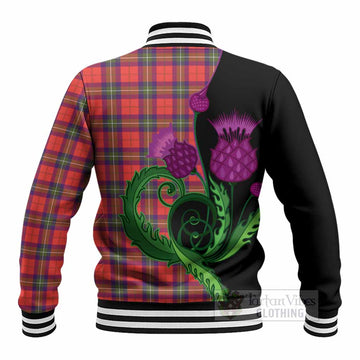 Ruthven Tartan Baseball Jacket Traditional Scottish Thistle