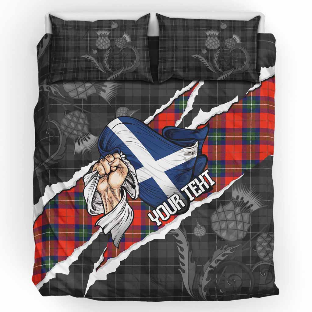 Ruthven Tartan Bedding Set Hands with Scotland National Flags UK Bedding Set UK King 91*87 inch - Tartan Vibes Clothing