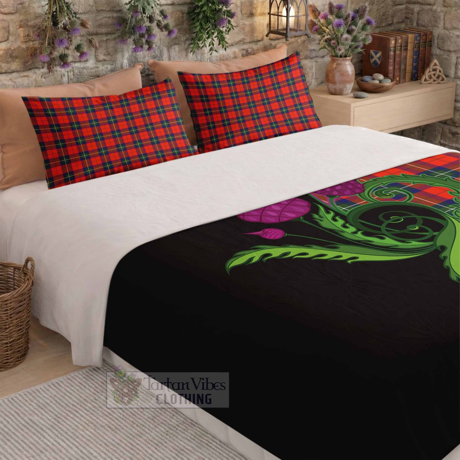 Ruthven Tartan Bedding Set Traditional Scottish Thistle - Tartan Vibes Clothing