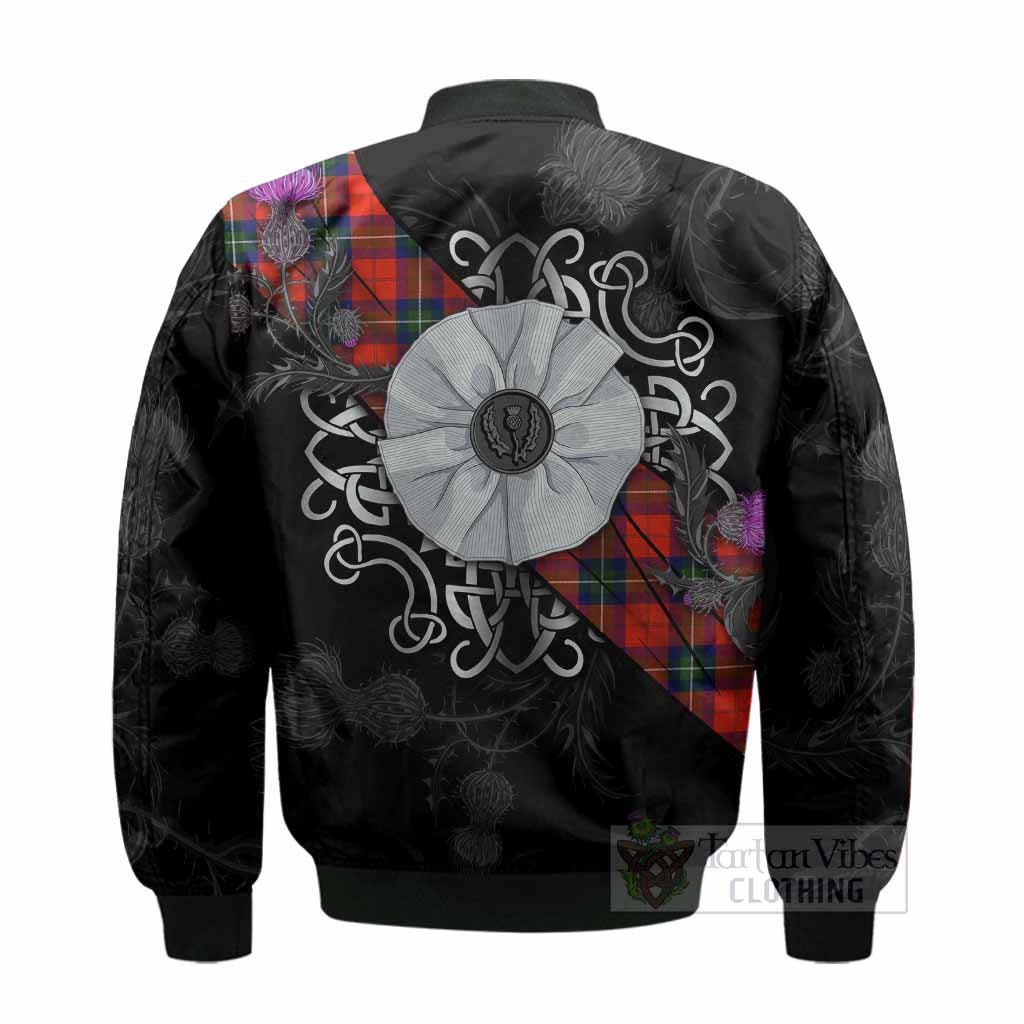 Ruthven Tartan Bomber Jacket Jacobite White Rose - Tartan Vibes Clothing