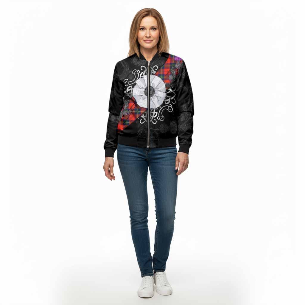 Ruthven Tartan Bomber Jacket Jacobite White Rose - Tartan Vibes Clothing