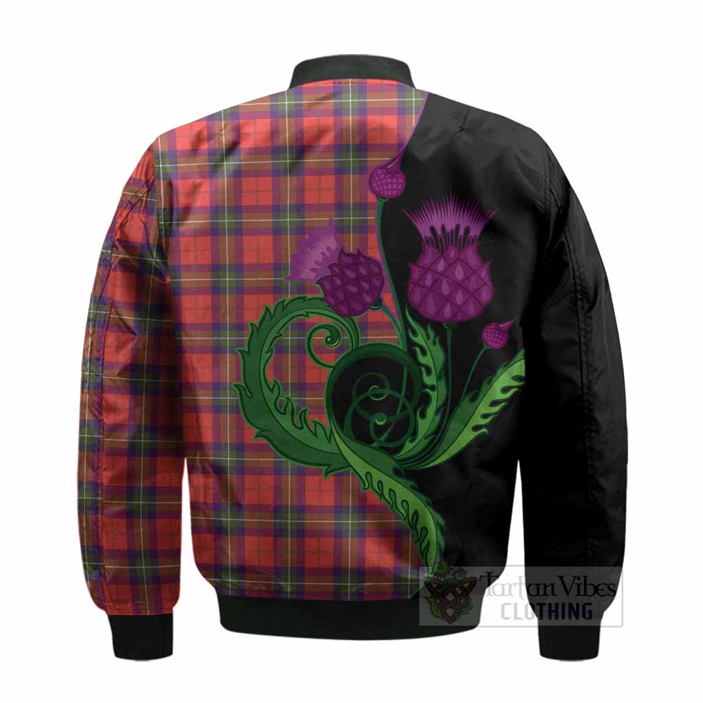 Ruthven Tartan Bomber Jacket Traditional Scottish Thistle